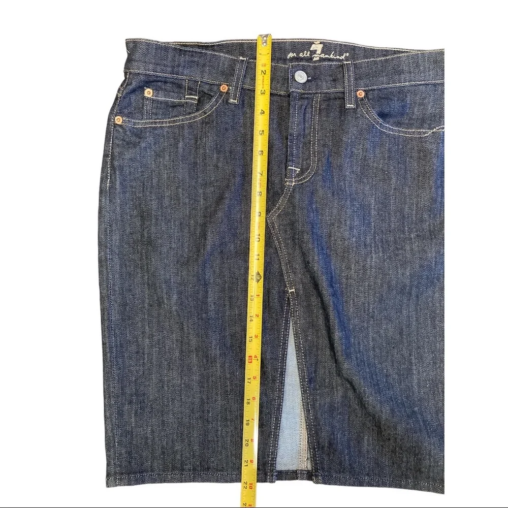 7 For All Mankind Roxy Denim Skirt Blue Jean Pencil Straight Knee-Length Size 32